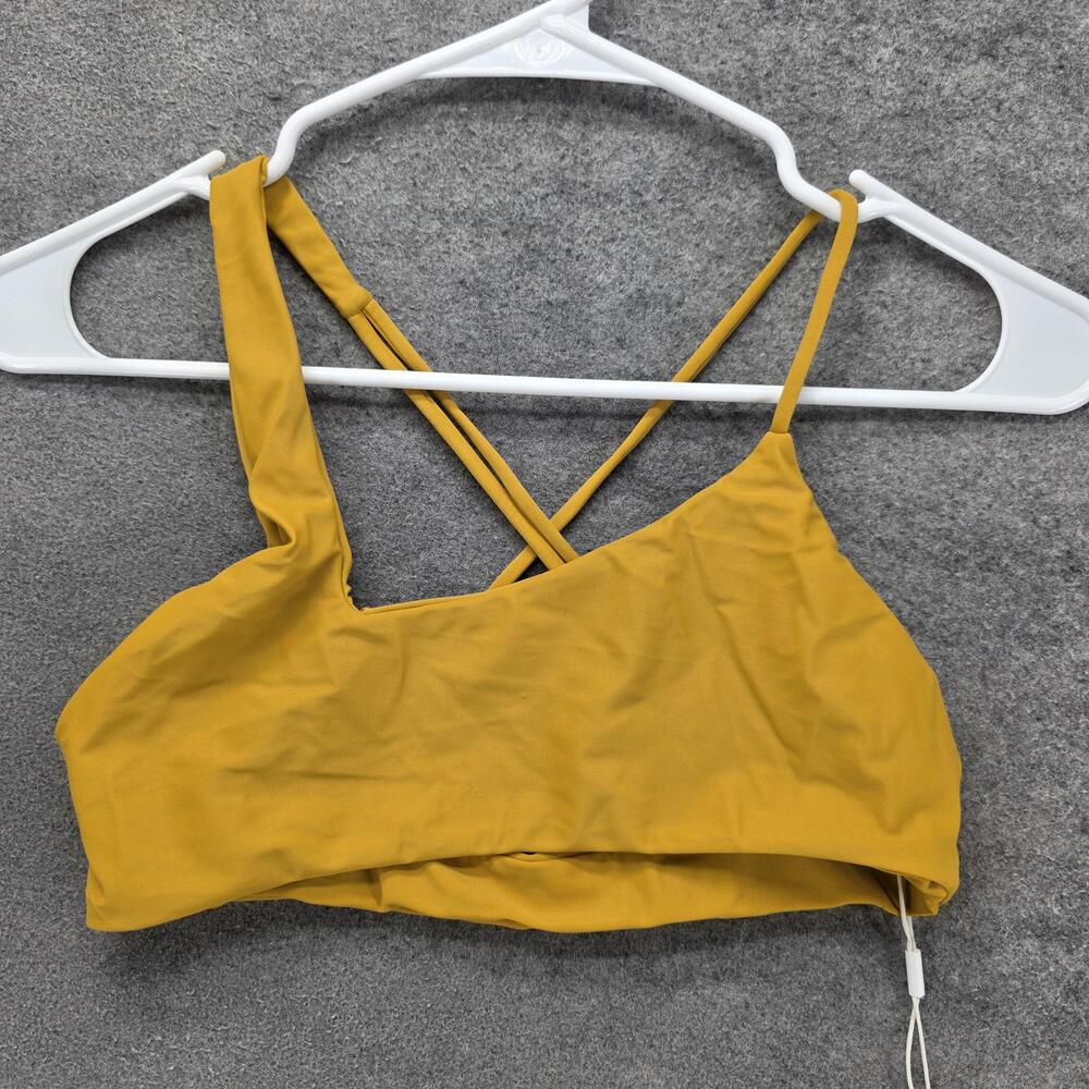 Mikoh Bikini Top Womens Large Yellow Asymmetrical Strappy Swimwear NWT